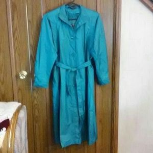 Fleetstreet teal size 8 waterproof trench coat
